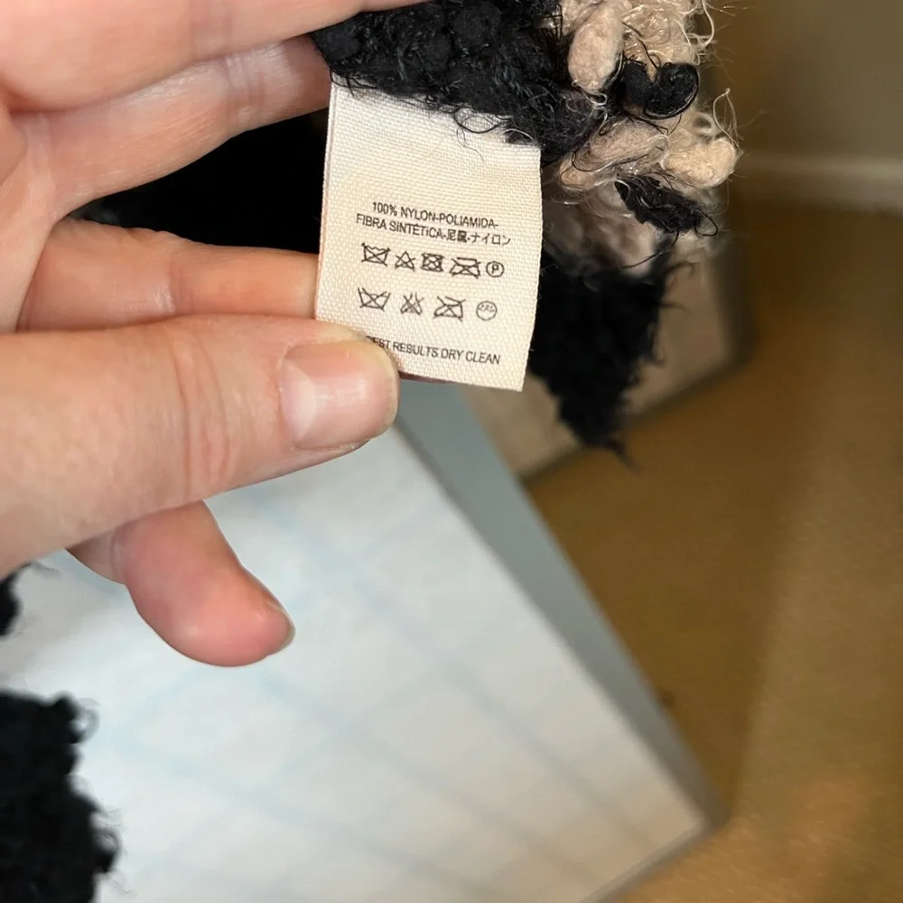 Free People oversized Black and Tan cardigan sweater; super soft & comfy